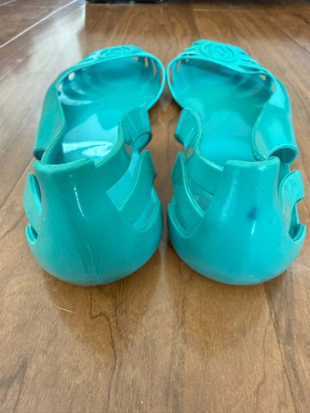 Gucci Turquoise Jelly Flat Sandals - Women's - Picture 3 of 6